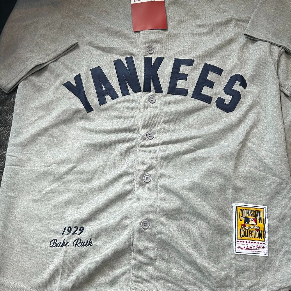 MITCHELL and NESS 1929 NY YANKEES BABE RUTH Men's JERSEY Sz M,L,XL,2X,3X NWT - Picture 7 of 7